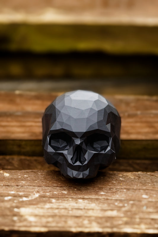 Skull, Low Poly (Satin Black)