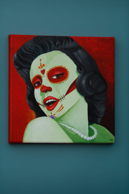 Day Of The Dead Acrylic Painting On Canvas
