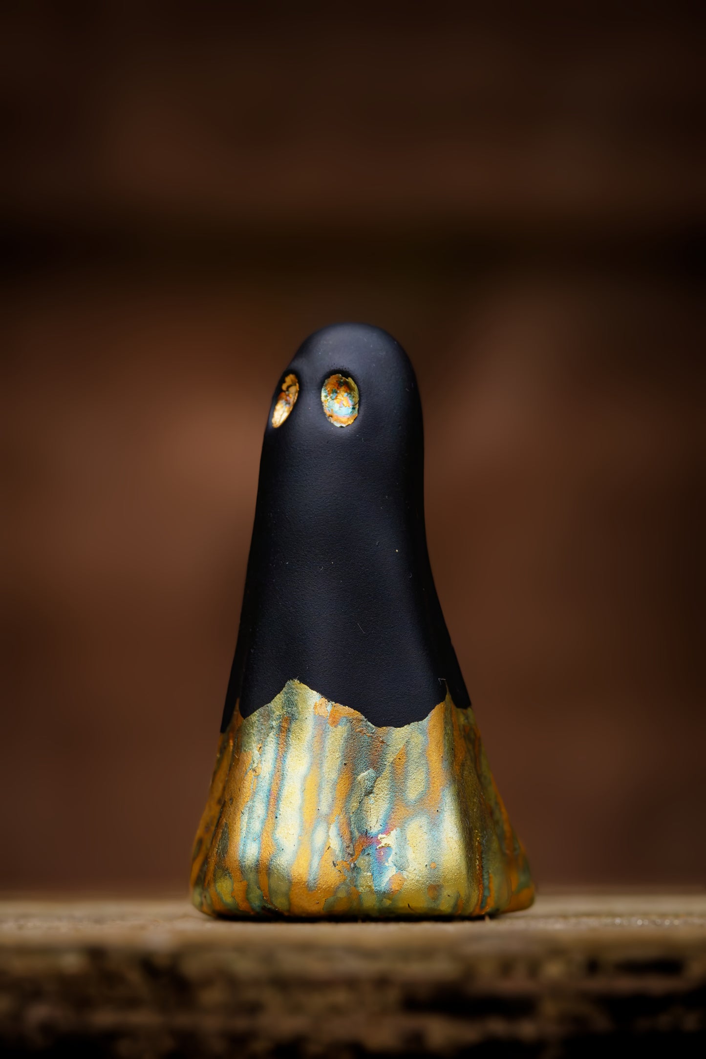 The Master Ghost (Satin Black & Variegated Gold Leaf)