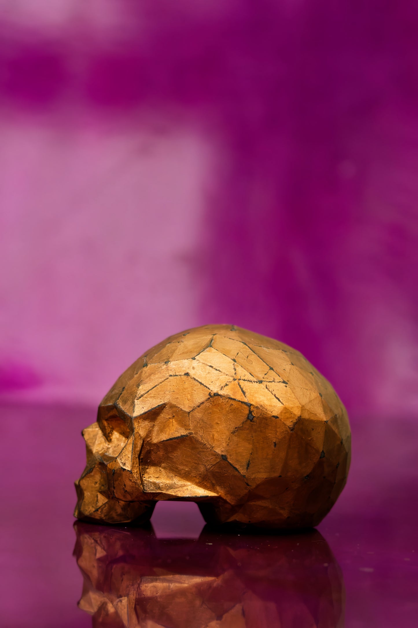 Skull, Low Poly (Rustic Copper Leaf)