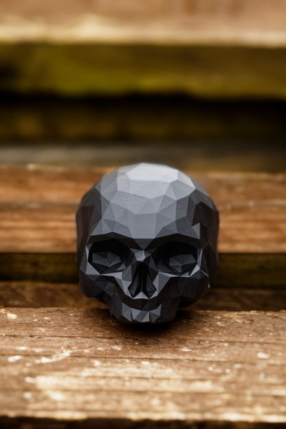 Skull, Low Poly (Satin Black)