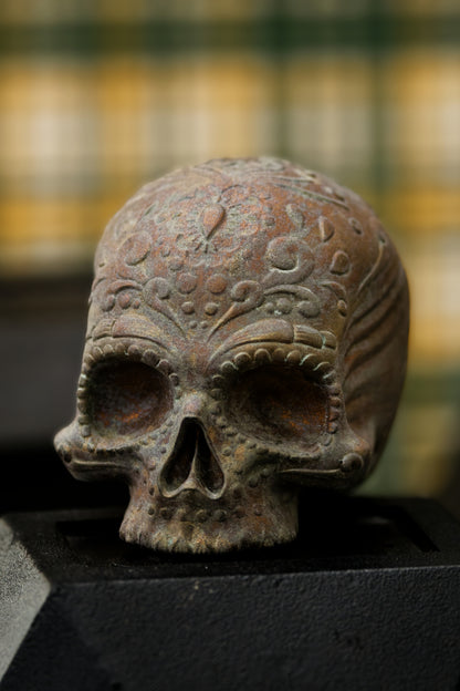 Day Of The Dead Skull (Aged Bronze Finish)
