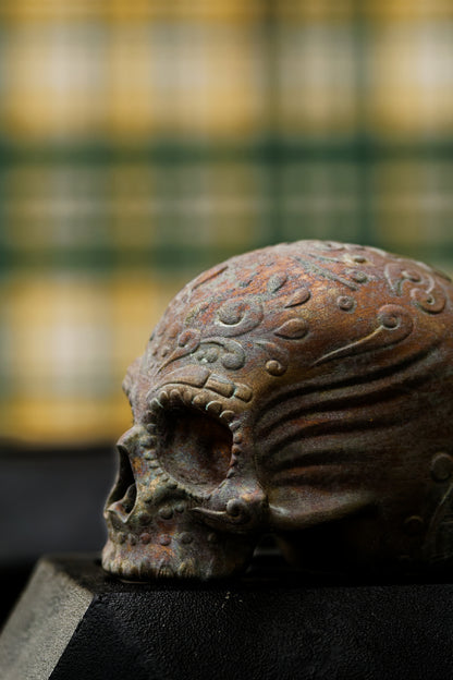 Day Of The Dead Skull (Aged Bronze Finish)