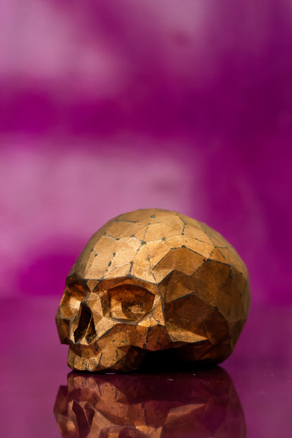Skull, Low Poly (Rustic Copper Leaf)