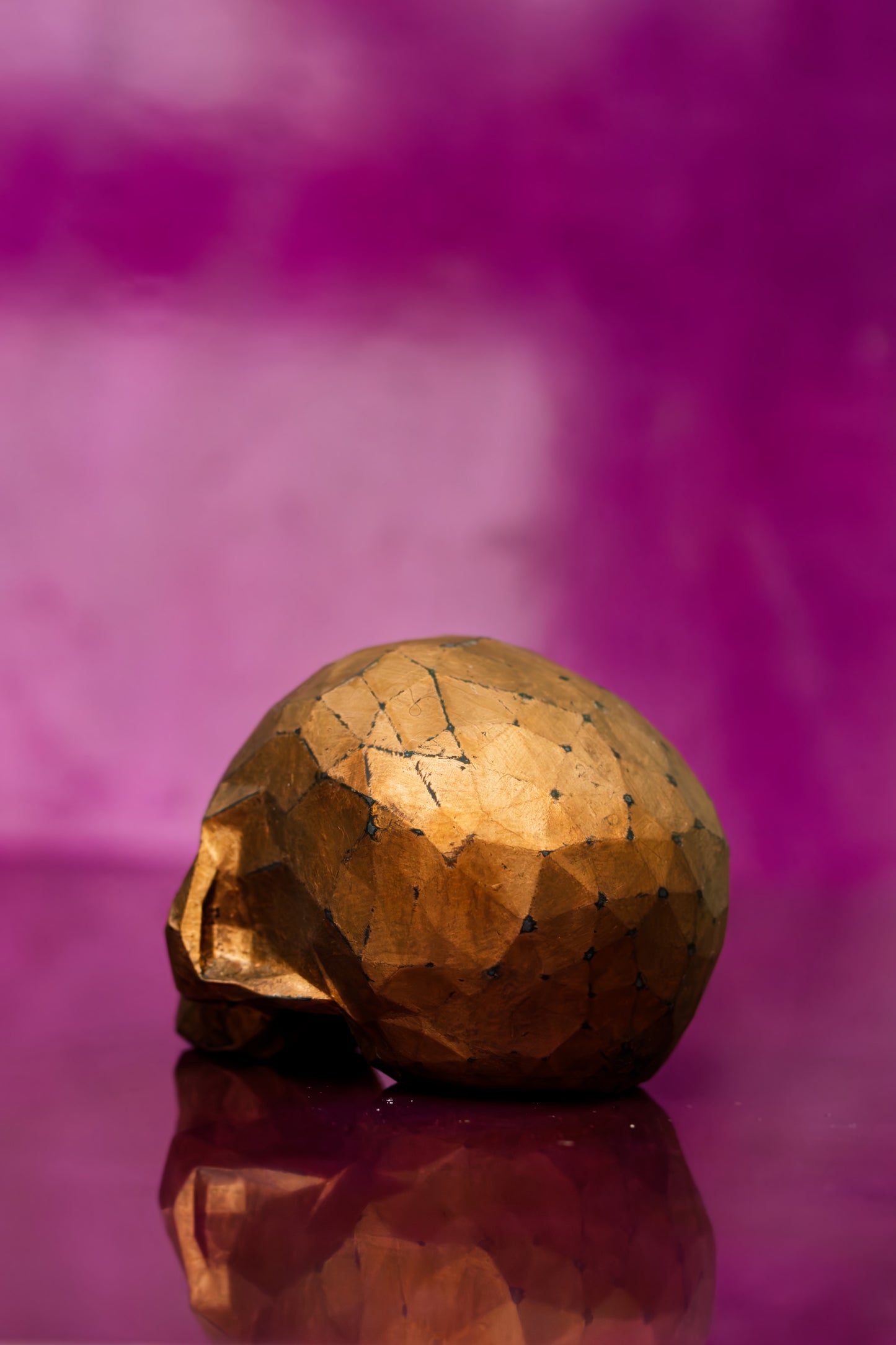 Skull, Low Poly (Rustic Copper Leaf)